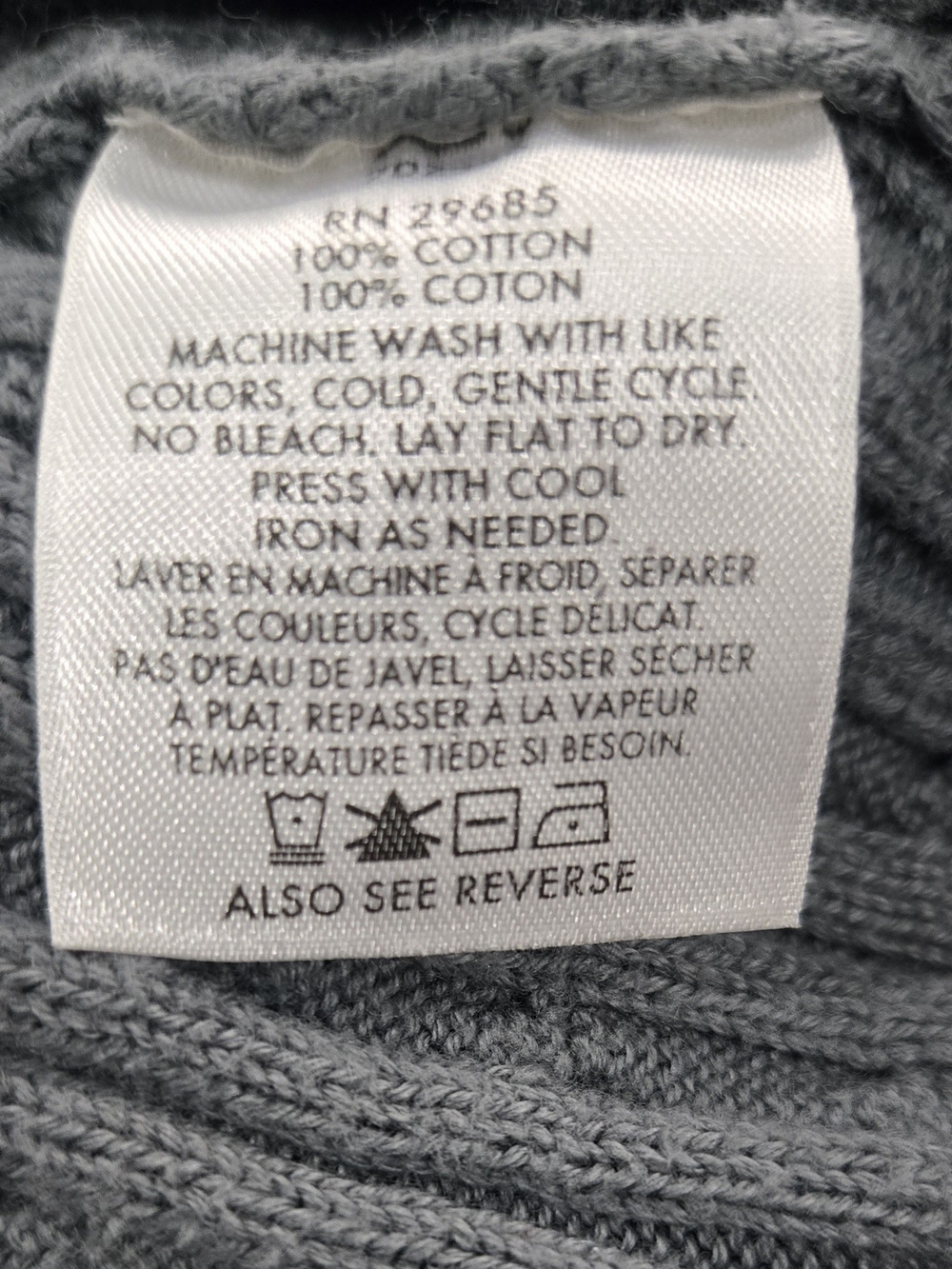 Pendleton Men's Gray Cable-Knit Half-Zip Sweater #503 - Picture 7 of 7